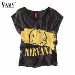 Summer 2017 casual t shirt women Nirvana smiley face letters print black hip hop punk t-shirt tops women tees Plus size