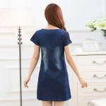 Summer Dress 2016 Women's fashion Denim Dress Vintage short-sleeved sexy Casual Dress women clothing dresses vestidos 5XL