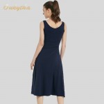 Summer Dress 2017 Korean Fashion Slim Woman Dress Sexy High Waist Sleeveless Vintage Dress Casual Cotton Long Dress Q16187