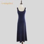 Summer Dress 2017 Korean Fashion Slim Woman Dress Sexy High Waist Sleeveless Vintage Dress Casual Cotton Long Dress Q16187