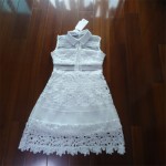 Summer Dress 2018 Summer Women's Fashion Hydrotropic Patchwork Organza Lace Dress White Dress Size S-XL Free Shipping