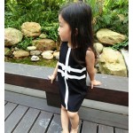 Summer Girls Clothing Brand Cute Black White Patchwork Kid Girls Dress 1-4 Years Children Baby Girl Dress Infant Clothes