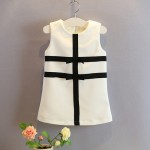 Summer Girls Clothing Brand Cute Black White Patchwork Kid Girls Dress 1-4 Years Children Baby Girl Dress Infant Clothes