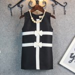 Summer Girls Clothing Brand Cute Black White Patchwork Kid Girls Dress 1-4 Years Children Baby Girl Dress Infant Clothes