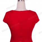 Summer Irregular Red Black Casual Drapery Womens Charming V Neck Bodycon Bandage Office Lady Work Pencil Dress 728