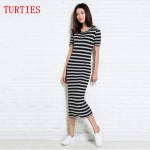 Summer NEW Women's Cashmere, blended Silk Dress  vest Slim round neck knit Long section striped Vest Dresses pullover Sweater 