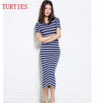 Summer NEW Women's Cashmere, blended Silk Dress  vest Slim round neck knit Long section striped Vest Dresses pullover Sweater 