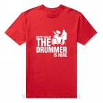 Summer New A drummer and drums Cotton Man T-shirts Tops Tees Short Sleeve Casual Keep Calm The Drummer Is Here T Shirts T Shirts