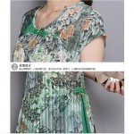 Summer New Arrivals Women Long Dresses Short Sleeve Print Cotton Linen Irregular Patchwork A-line Casual Fashion Dress 2016