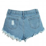 Summer Sexy Women's Irregular High Waisted Shorts Fashion Slim Fit Denim Jeans Shorts