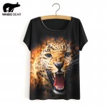 Summer Style White Tiger 3D Print T-Shirt Women Summer Clothes 2017 Round Collar Women T Shirt Female Tops