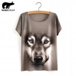 Summer Style White Tiger 3D Print T-Shirt Women Summer Clothes 2017 Round Collar Women T Shirt Female Tops