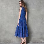 Summer Style Women Dress 2017 Yuzi Vintage New Lace Dresses O-Neck Sleeveless Swing Hem Maxi Vestido A8113 Vestidos Femininos