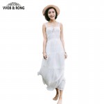 Summer Style Women Long Dress Backless Sexy White Party Dresses Women 2016 Elegant Cotton Maxi Dress