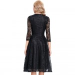 Summer Women Black Lace Swing Vintage Sexy Casual Party Elegant woman clothing Vestidos Robe Femme plus size Rockabilly dresses