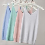 Summer Women Fashion Slim Knitting Tank Tops Female Bodycon Camisole Sleeveless T shirts With Shinning Rayon Knitted 