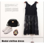 Summer Women Lace Dress Hollow out white black mesh lace dress Casual Elegant sexy Sleeveless Beach Vest dresses  vestidos