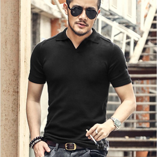 Summer men tops tees Short Sleeve polo Shirt men Knit polo shirt slim Brand cotton Men's Casual Shirts size M-XXL 2017 New