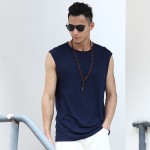 Summer new linen men sleeveless t-shirt casual men's tank vest Loose Men Tank Top Fitness Singlets Brand Cotton Mens T-Shirt