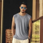 Summer new linen men sleeveless t-shirt casual men's tank vest Loose Men Tank Top Fitness Singlets Brand Cotton Mens T-Shirt