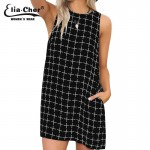 Summer style black and white dress   causal plus size women clothing chic elegant sexy fashion geometric print dresses