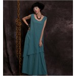 Summer women's loose cotton linen sleeveless long dress solid colors irregular for female 8511142 vintage clothing