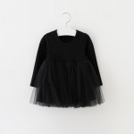 Sun Moon Kids Dresses Girls Dress Long Sleeve Baby Girls Tutu Dress Tulle Fluffy Girls Princess Dress Toddler Girls Clothing