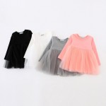 Sun Moon Kids Dresses Girls Dress Long Sleeve Baby Girls Tutu Dress Tulle Fluffy Girls Princess Dress Toddler Girls Clothing