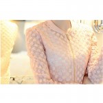 Sunscreen Lace Basic Jacket Coat Women Pink/White Summer Jacket Yarn Flower Embroidered Bomber Jacket Women Coat Short Outwear