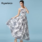 Super Large Plus Size Floral Prints Chiffon Long Tank Dresses Women Clothing Summer Style Pleated Casual Maxi Vestidos Oversize