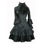 Support Dance Women Butterfly Sleeve Gothic Lolita Dress With Removable Neck Ornament L15