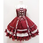 Support Dance Women Cotton Bow Lace Sweet Lolita Dress L11