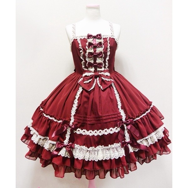 Support Dance Women Cotton Bow Lace Sweet Lolita Dress L11