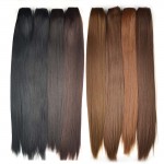 Synthetic Hair Clip in Hair Extensions for Braids 5Clips One piece Straight 24" 60cm 120g Black Brown More Color Women Hairpiece