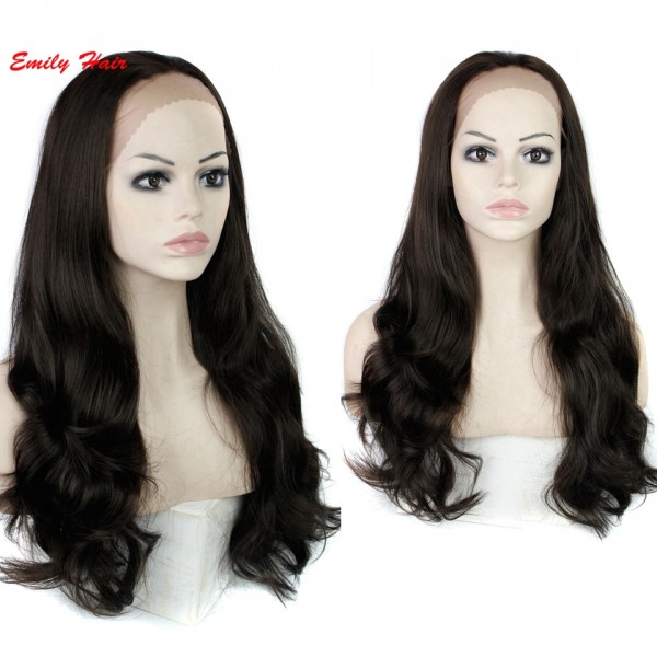 Synthetic Lace Front Wig 28" Natural Wave Heat Resistant Synthetic Lace Front Wig Synthetic Hair Wigs for Black Women peruca