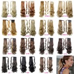 Synthetic Long Wavy Clip In Wrap Around Ponytail Fake Hair Extension False Hair Ponytails Pad Hairpiece pony Tail Curly Piece