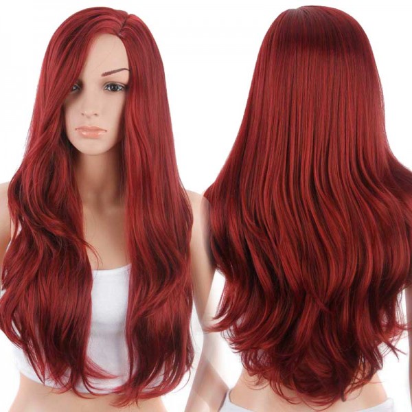 Synthetic Wigs Red False Hair Long Wigs for Black Women Wave  Natural Cheap Hair  Heat Resistant Wig for Women Sale