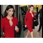 T'O New Fashion Autumn Solid Color Long Sleeve dress Women Business Kim Kardashian Keyhole Bodycon Pencil Dress 110