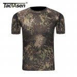 TACVASEN Summer Style Men Quick Dry Breathable Military Camouflage T shirt Top Tee Men Multi Army Combat Tactical T Shirts 