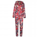 TANGNEST Casacos Femininos 2016 Winter Coat Suit Floral Printed Patchwork Slim Warm Thick Hooded Parka (Coat+Pants) Set WAT270