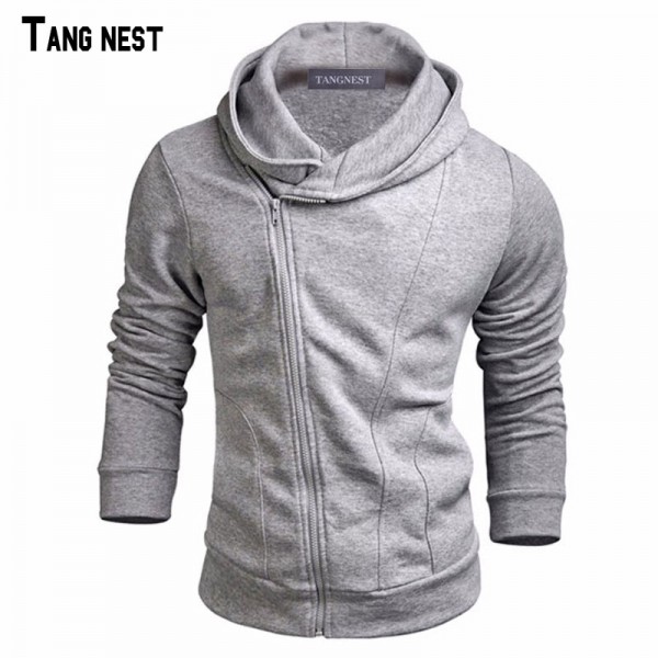 TANGNEST Men Hoodies 2017 New Design Male Solid Casual Fleece Sweatshirt Suit Men's Slim Fit Zipper Popular Coat Size MWW883