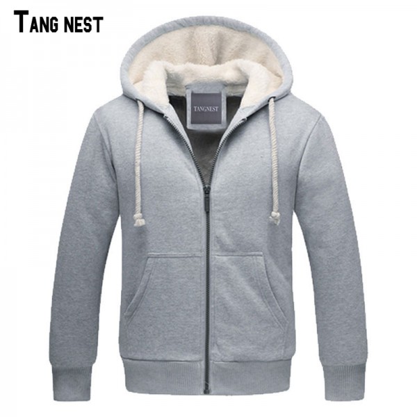 TANGNEST Men Thick Hoodies Autumn&Winter Style Men's Casual Thick Warm Solid Sweatshirts Male Hooded Sweatshirt Basic MWW987