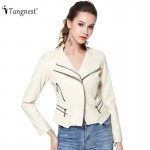 TANGNEST Plus Size M-5XL Fashion 2016 Autumn Winter Women Leather Coat Female Slim Rivet Leather Jacket Women's Outerwear WWP108