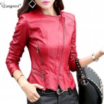 TANGNEST Women Leather Jacket 2017 New Plus Size M-5XL Women Motor Jackets Solid Slim PU Leather Motorcycle Jackets Coats WWJ563