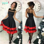 TAOVK 2016 new fashion Russian style Women Red wine color dress sleeveless High waist large Swing dress 