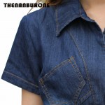 THENANBURONE 2017 Summer Fashion Denim Dress Women Casual Jean Dresses Sexy Loose Maxi Dresses Autumn Vestido Plus Size 4XL 5XL