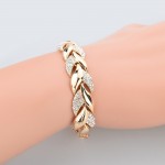 TOUCHEART Braided Gold color Leaf Bracelets & Bangles With Stones Luxury Crystal Bracelets For Women Wedding Jewelry Sbr140296