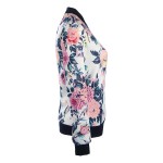 TQNFS Autumn Floral Bomber Jacket women Slim Casual Business Jacket Women Zip Up Biker Coat Outwear Camperas Mujer Abrigo