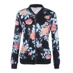 TQNFS Fashion Autumn Basic Bomber Jacket women Floral Slim Casual Business Jacket Women Coat Top Outwear Camperas Mujer Abrigo 