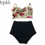 TQSKK 2017 New Bikinis Women Swimsuit High Waist Bathing Suit Plus Size Swimwear Push Up Bikini Set Vintage Retro Beach Wear XXL